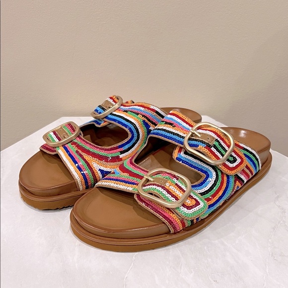 🔥NWOT The White Lotus X AQUA Colorful Sequins Sandals🔥 - Picture 2 of 5